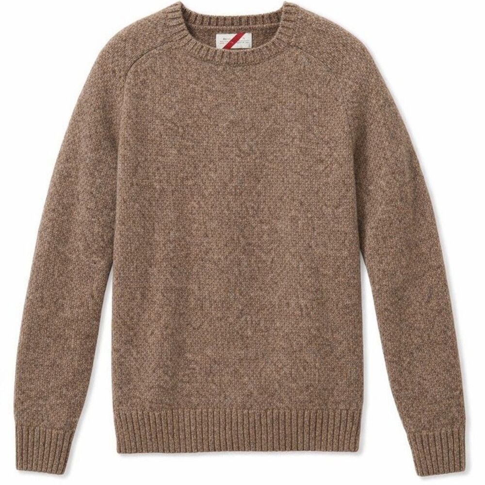 Best Made Co 100% Wool Sweater Mens Sz XL Brown Marled Knit Crewneck Pullover